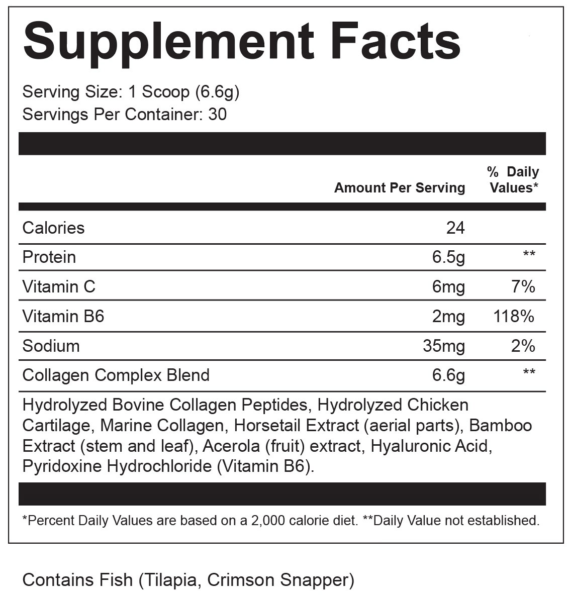 Vision Reviver Supplement Label