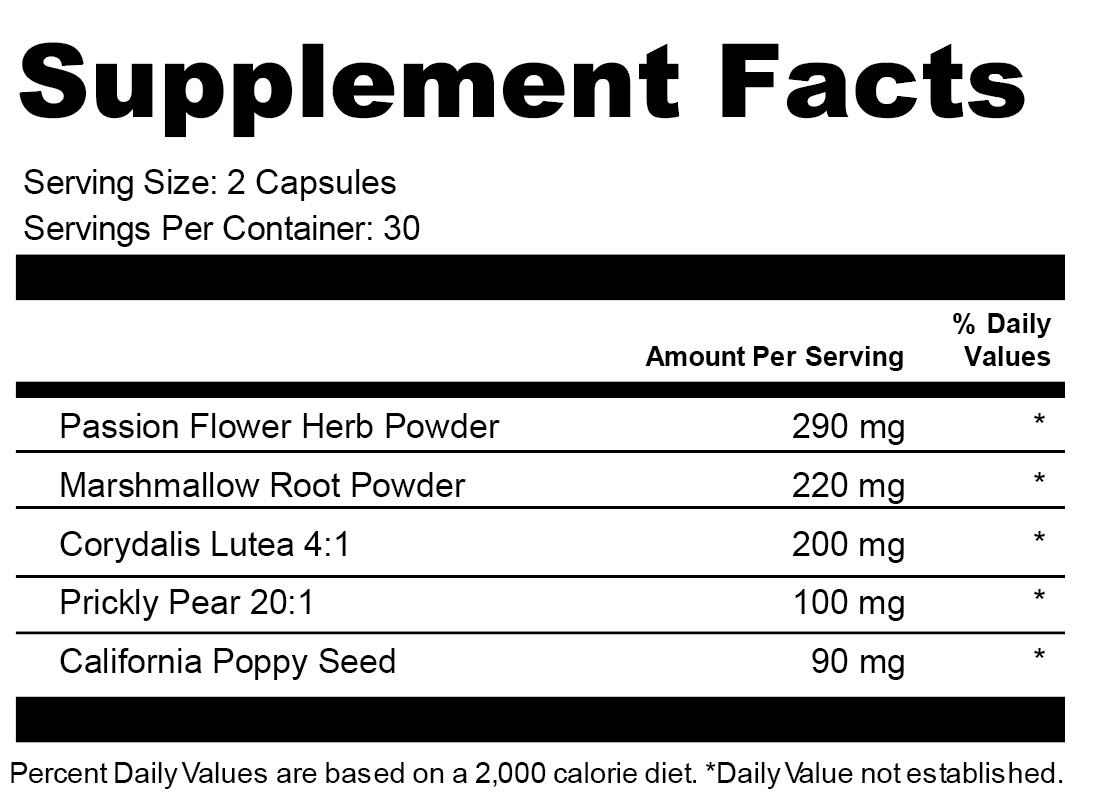 DeepNerve Renew Supplement Label