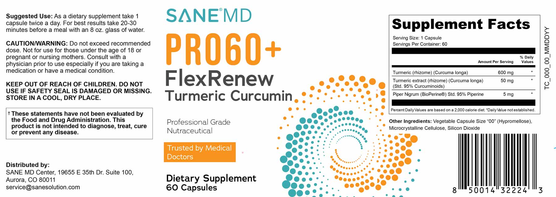 FlexRenew Supplement Label
