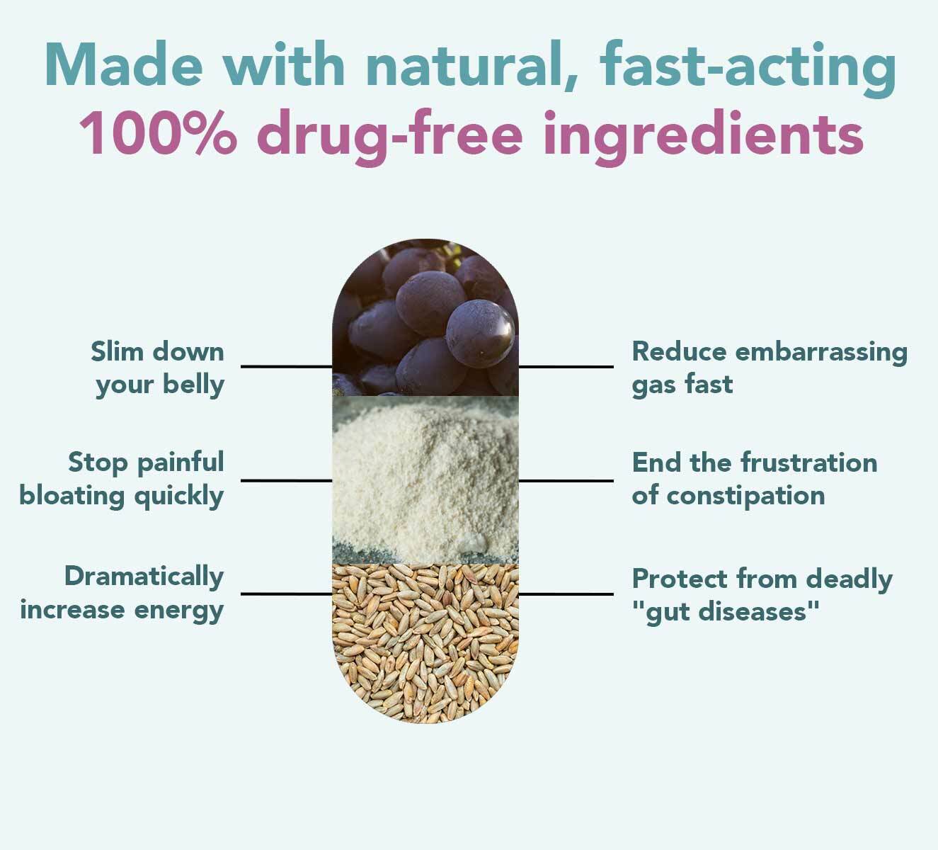 100% drug-free ingredients capsule
