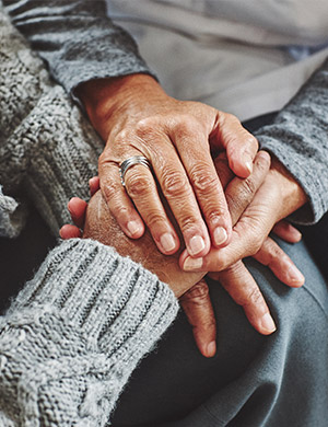 Hands of old peoples