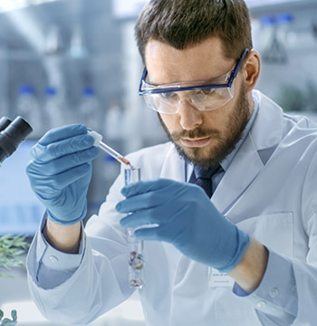 scientist doing a lab test