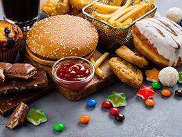 junk food image with burger frenchfries and etc