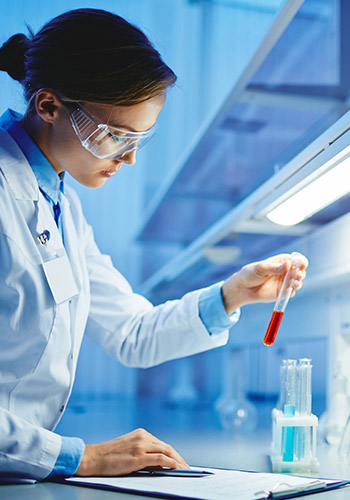 doctor doing testing with testtube