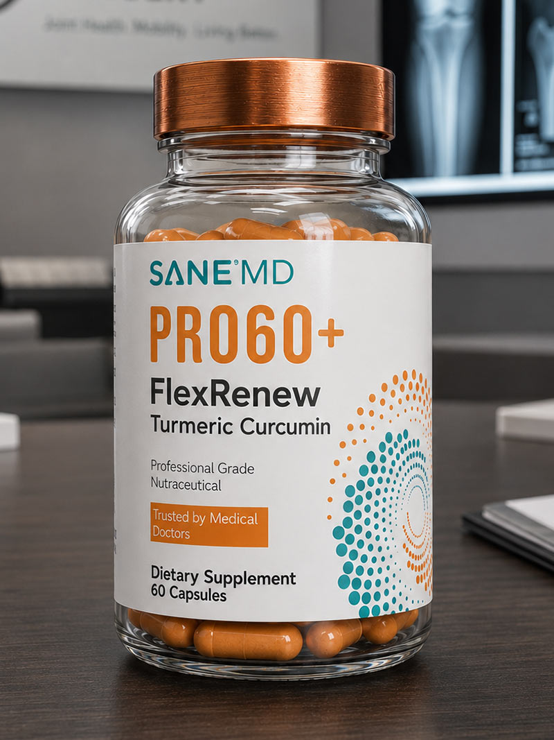 PRO60+ FlexRenew Turmeric Curcumin bottle