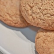 An image of a plate of almond cookies.