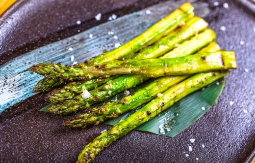 An image of asparagus in a pan.