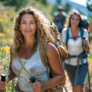 An image of women hiking to prevent diabesity by lowering setpoint weight.