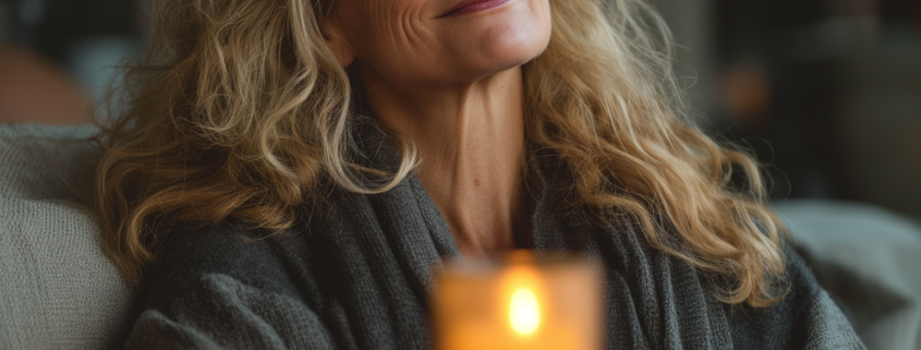 An image of a woman meditating to prevent hormonal dysregulation.