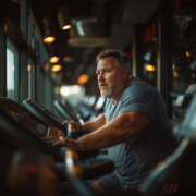 An image of a man working out on a treadmill in a gym