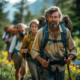 An image of men and women hiking in the wilderness for diabesity prevention.