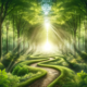An image of a Transformative Path through a forest for Preventing Type 2 Diabetes.