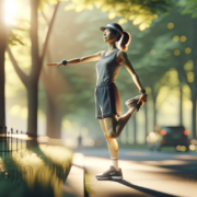 An image of a woman stretching for a run for preventing high blood pressure.
