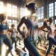 An image of women in an aerobics class to optimize weight loss hormones.