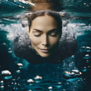 Featured image of a woman swimming to help improve gut health naturally.