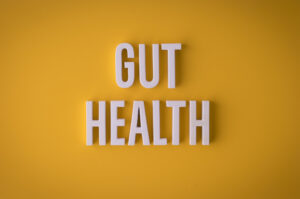 An image of a sign that reads "gut health."
