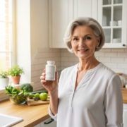 Senior woman reviewing liver health supplements with her doctor